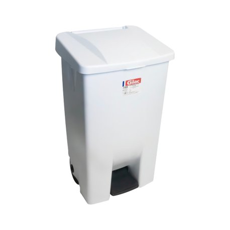 Poubelle à pédale 80 L - Avec couvercle blanc - ECO