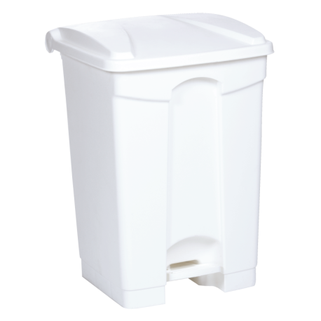 Poubelle à pédale 45 L - Avec couvercle blanc