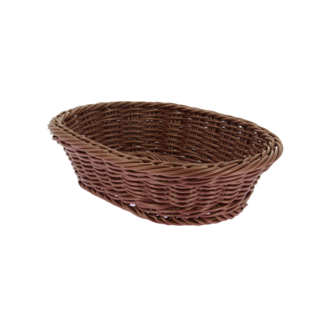 Corbeille à pain ovale 26x20 cm -Polypro tressé chocolat