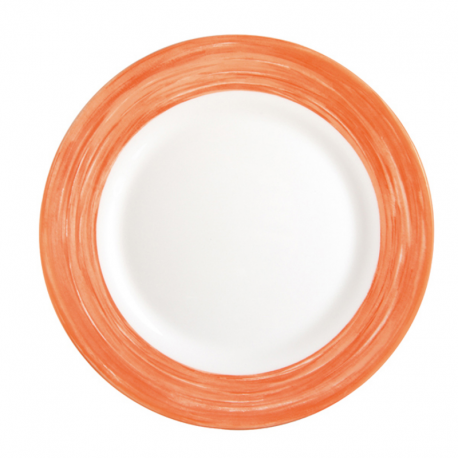 Assiette plate 15,5cm Brush en verre trempé orange