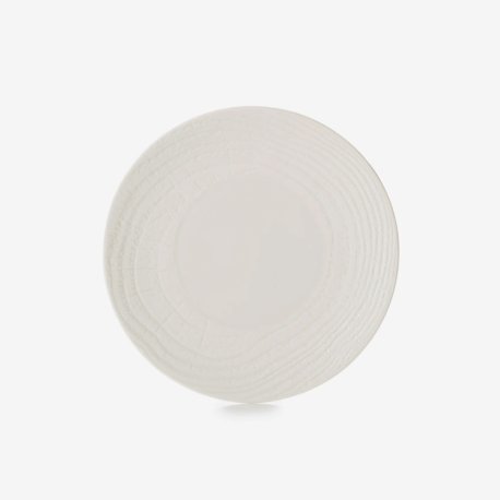 Assiette plate en céramique Arborescence ivoire Ø.28cm