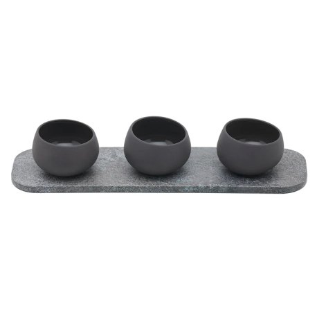 Plateau Evento mélamine pierre GN 1/6 3 trous