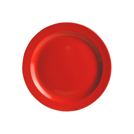 Assiette plate rouge en mélamine Ø.22,5cm