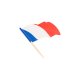 Pique décoration bois - Drapeau France 4x3/6,5cm