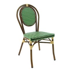 Chaise Bamboo - vert et crème - 3,5 kg - hauteur assise 44 cm - 43x58x88 cm