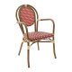 Fauteuil Bamboo - rouge et crème - 3,8 kg - hauteur assise 44 cm - 54x59x88 cm