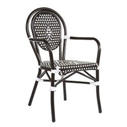 Fauteuil Bamboo - noir et blanc - 3,8 kg - hauteur assise 44 cm - 54x59x88 cm