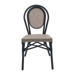 Chaise Rotin - beige noir - 3,3 kg - hauteur assise 44 cm - 43x57x88 cm