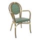 Fauteuil Bamboo - vert et crème - 3,8 kg - hauteur assise 44 cm - 54x59x88 cm