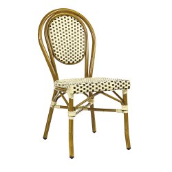 Chaise Bamboo - chocolat et crème - 3,5 kg - hauteur assise 44 cm - 43x58x88 cm