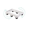 Socle rouleur blanc 6 roues pivotantes charge 250kg pour bac et caisse 600x400 et manne à pain (sauf 120L)