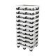 Socle rouleur gris 6 roues fixes charge 250kg pour bac et caisse 600x400 et manne à pain (sauf 120L)