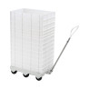Socle rouleur blanc 6 roues pivotantes charge 250kg pour bac et caisse 600x400 et manne à pain (sauf 120L)