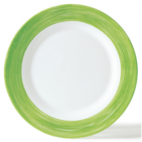 Assiette plate 23,5cm Brush en verre trempé vert