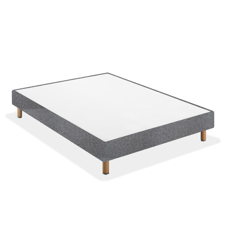 Sommier Expert Lattes 2 - Hauteur 17cm - finition déco grise - pieds inclus