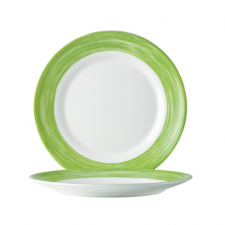 Assiette plate 19,5cm Brush en verre trempé vert
