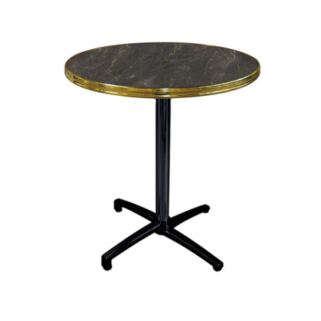 Plateau de table CERCLÉ Ø60cm - Ep.30mm - Aurum - Cerclage laiton