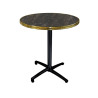Plateau de table CERCLÉ Ø60cm - Ep.30mm - Aurum - Cerclage laiton