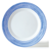 Assiette plate 15,5cm Brush en opale blanc et bleu