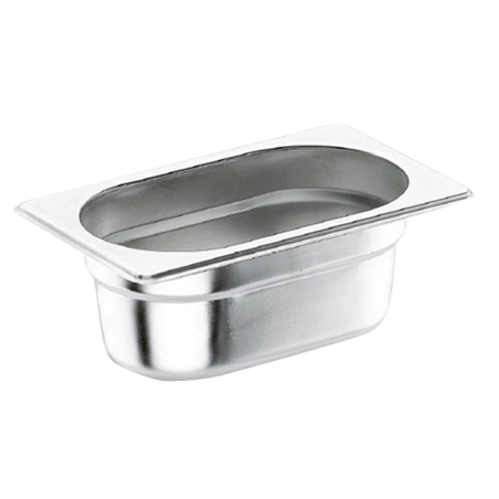 Bac gastro 1/4 - H65mm - Plein inox - 265x162 mm