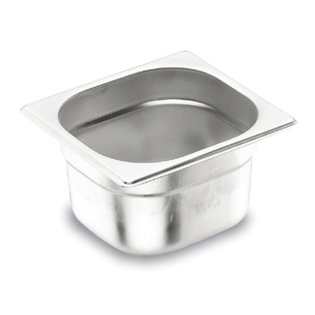 Bac gastro 1/6 - H150mm - Plein inox - 176x162 mm