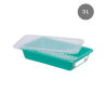 Bac plat 3L avec couvercle et grille - 350x240x80 mm vert