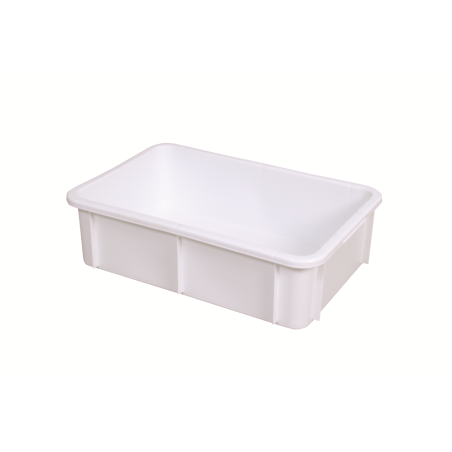 Bac plein alimentaire 25L - 600x400 mm Ht.165mm blanc