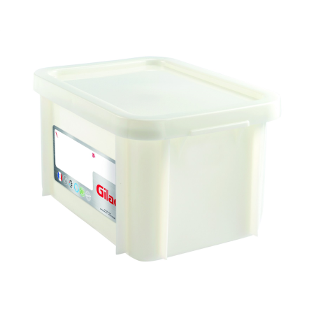 Bac alimentaire HACCP 15L Blanc (Produits laitiers) avec couvercle - 400x300x235 mm