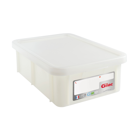 Bac alimentaire HACCP 25L Blanc (Produits laitiers) avec couvercle - 600x400x190 mm