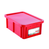 Bac alimentaire HACCP 35L Rouge (Produits carnés) avec couvercle - 600x400x230 mm