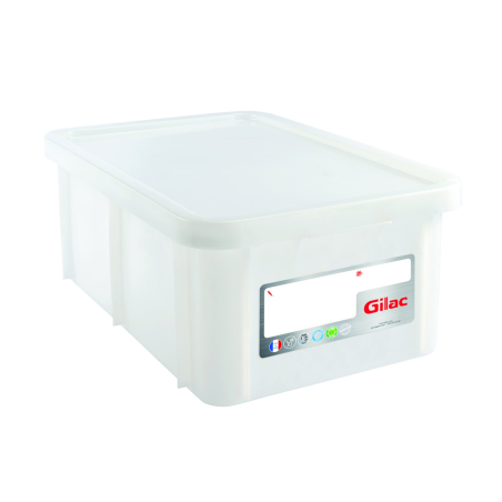 Bac alimentaire HACCP 35L Blanc (Produits laitiers) avec couvercle - 600x400x230 mm