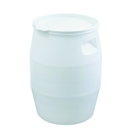 Fût 50L PEHD + couvercle Ø393x540 mm blanc