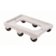 Socle rouleur gris 6 roues fixes charge 250kg pour bac et caisse 600x400 et manne à pain (sauf 120L)