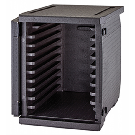 Conteneur isotherme Cam GoBox chargement frontal noir pour bacs 600x400 mm - 9 glissières - 540x770x687 mm