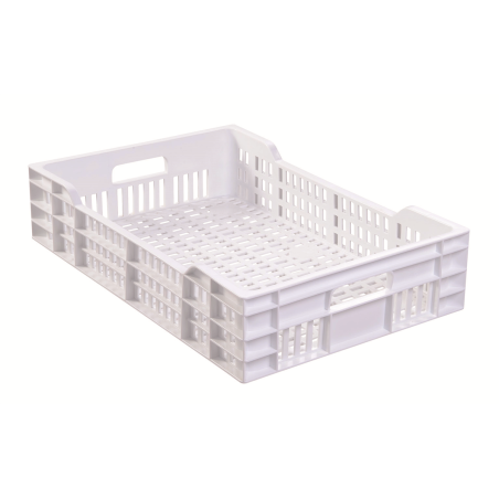 Caisse ajourée 25L - 600x400 mm Ht.135mm blanc