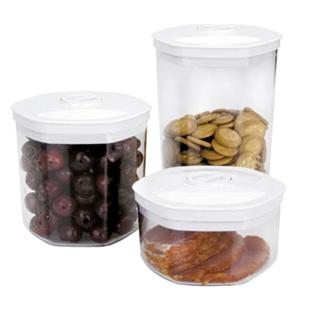 Kit de 3 boîtes 0,7 - 1,4 et 2L sous vide + adaptateur