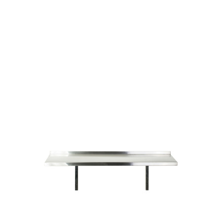 Etagère murale adossée 1 niveau 1000x300 mm inox - 2 consoles