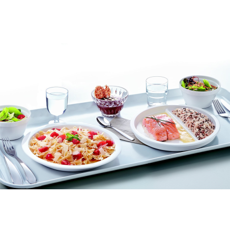 Assiette semi-creuse 25cm verre Opale blanc Restaurant Heat System