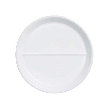 Assiette plate Ronde Heat System 2 compartiments 23cm en verre