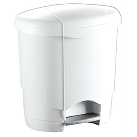 Poubelle plastique à pédale - 6L - 23,1x26,7x20,5 cm