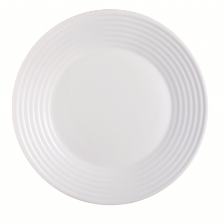Assiette plate 23,5cm Stairo verre trempé blanc