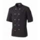 Veste de cuisinier homme Blake noire - manches courtes -polyester et coton