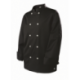 Veste de cuisinier homme Blake noire - manches longues -polyester et coton