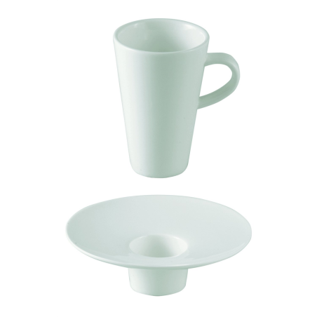 Tasse café en porcelaine + soucoupe Andalouse - en blanc