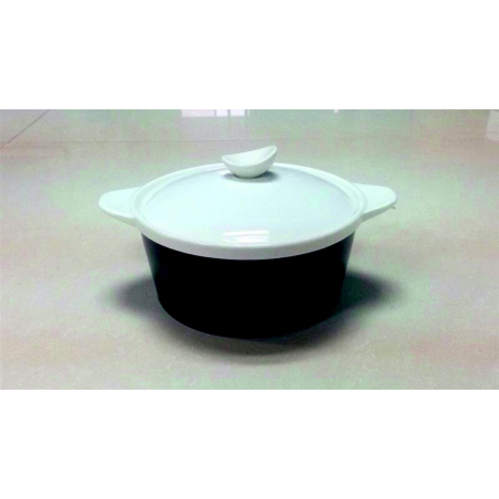 Cassolette avec couvercle blanc 70 cl - Ø20x15,5 cm
