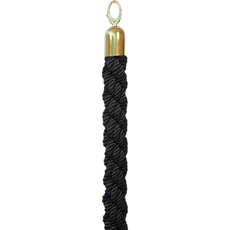 Corde pour poteaux d'accueil laiton brillant (or) - noir