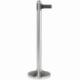 Poteau d'accueil avec bande rétractable noire - inox