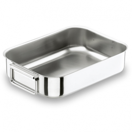 Plaque à rotir - inox 18/10 anses tombantes - 35x26x7,8 cm