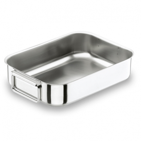 Plaque à rotir - inox 18/10 anses tombantes - 40x28x8,5 cm