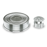 Lot de 9 découpoirs ronds unis inox - Ø4 à 12 cm x 4,2 cm